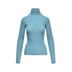 Essentiel Antwerp Light blue ribbed wool-blend turtleneck sweater