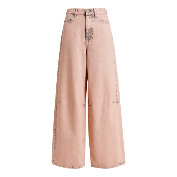 Essentiel Antwerp Light peach dirty-effect finish wide-leg jeans