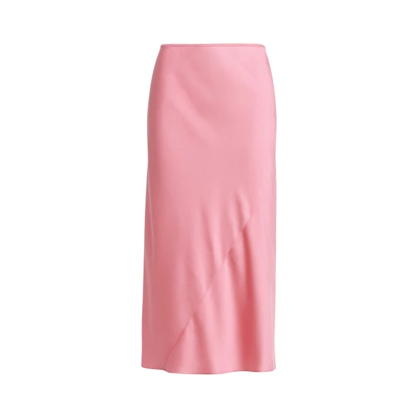 Essentiel Antwerp Light pink bias-cut midi skirt with back slit