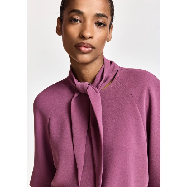 Essentiel Antwerp Mauve scarf-like collar top, view 3