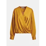 Essentiel Antwerp Ochre draped wrap top with V-neck