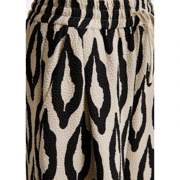 Essentiel Antwerp Off-white and black printed wide-leg pants, view 6