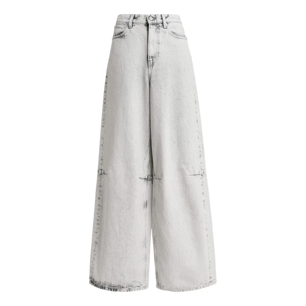 Essentiel Antwerp Off-white dirty-effect finish wide-leg jeans