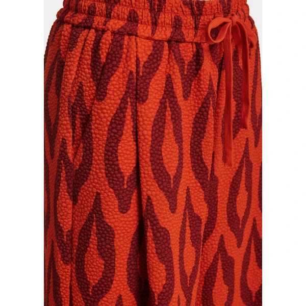 Essentiel Antwerp Orange and dark red printed wide-leg pants, view 6