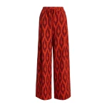 Essentiel Antwerp Orange and dark red printed wide-leg pants