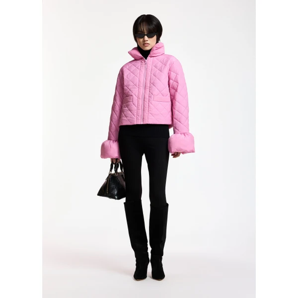 Essentiel Antwerp Pink quilted padded jacket, view 3