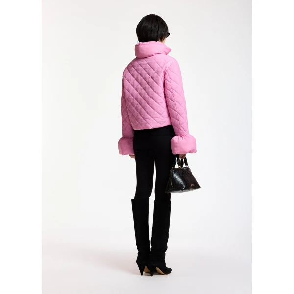 Essentiel Antwerp Pink quilted padded jacket, view 5