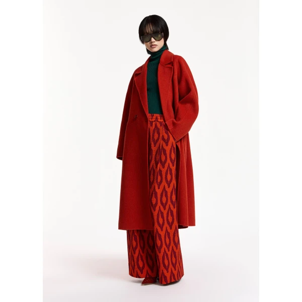 Essentiel Antwerp Red belted wool coat, view 2