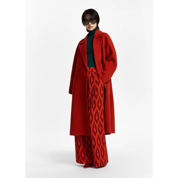 Essentiel Antwerp Red belted wool coat, view 6
