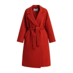 Essentiel Antwerp Red belted wool coat
