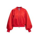 Essentiel Antwerp Red bomber jacket with voluminous sleeves