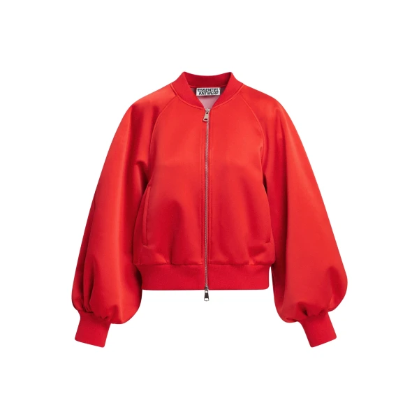 Essentiel Antwerp Red bomber jacket with voluminous sleeves