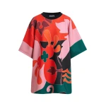 Essentiel Antwerp Red, pink and dark grey printed mini dress