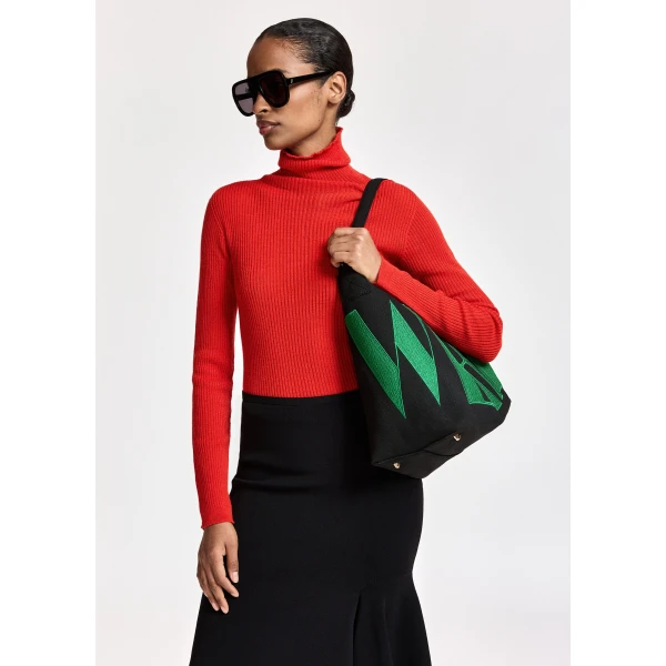 Essentiel Antwerp Red ribbed wool-blend turtleneck sweater, view 2