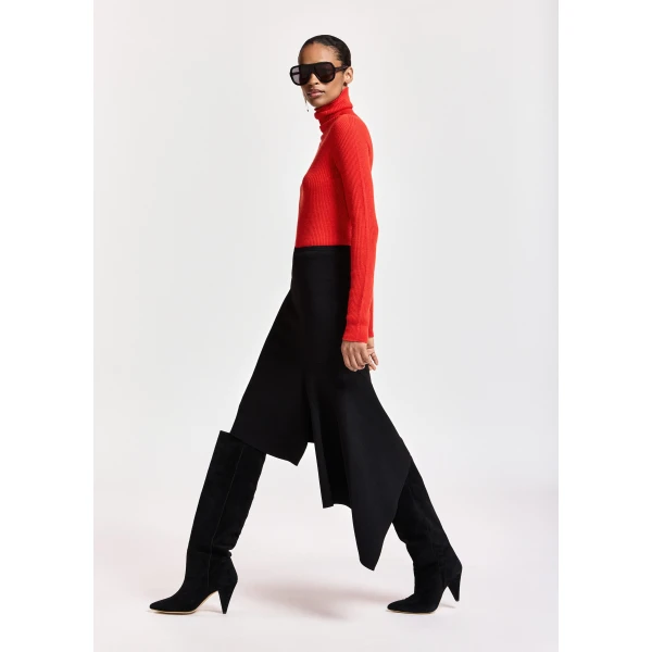 Essentiel Antwerp Red ribbed wool-blend turtleneck sweater, view 4