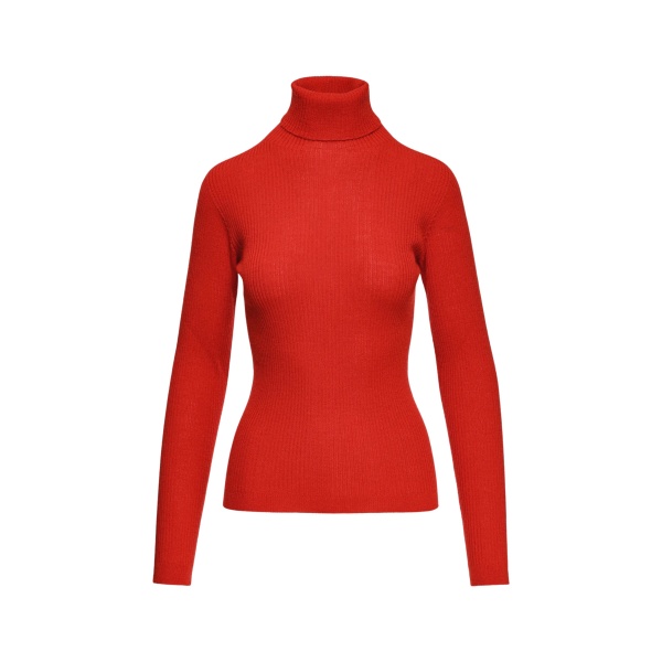 Essentiel Antwerp Red ribbed wool-blend turtleneck sweater