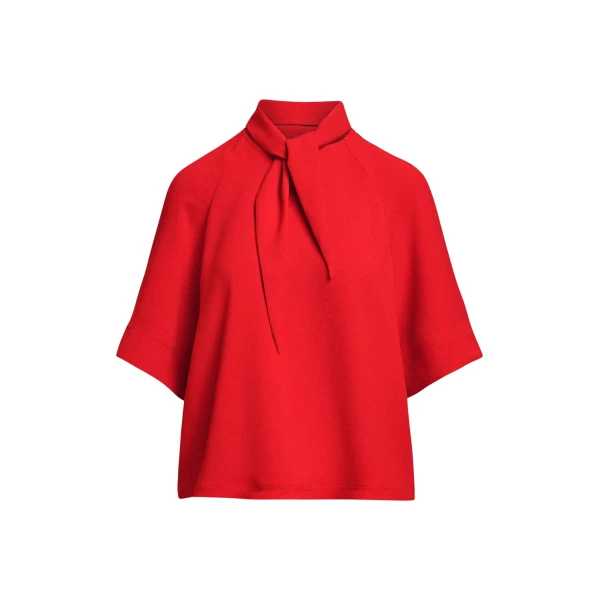 Essentiel Antwerp Red scarf-like collar top