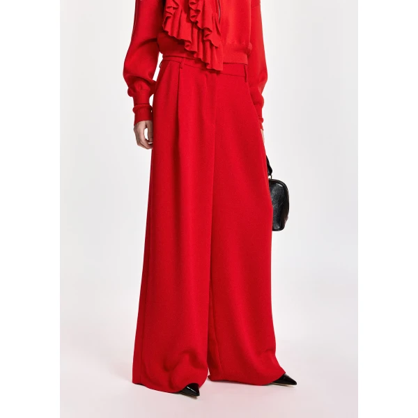 Essentiel Antwerp Red wide-leg pants, view 3