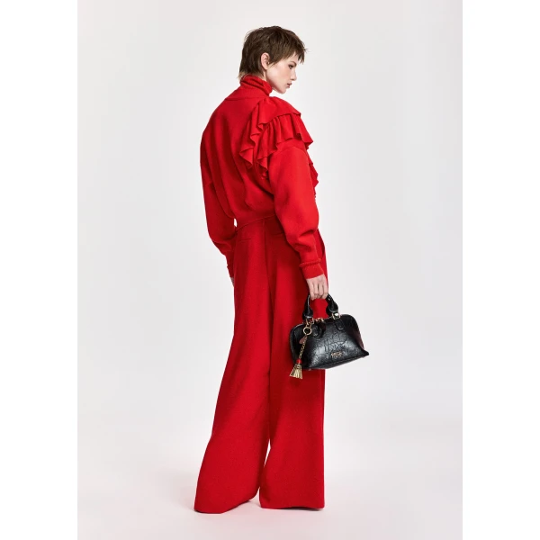 Essentiel Antwerp Red wide-leg pants, view 5