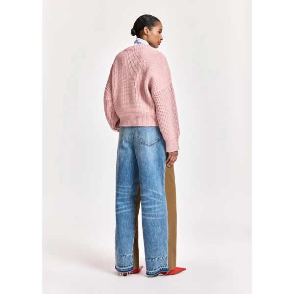 Essentiel Antwerp Vintage pink and orange pompon-embellished knitted sweater, view 5