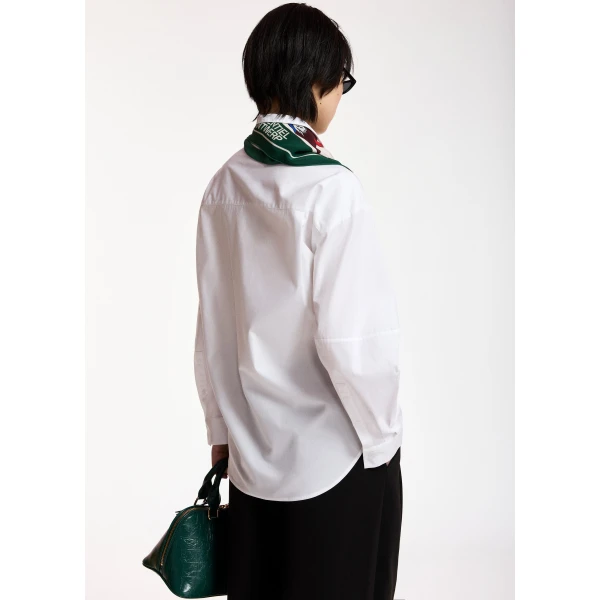 Essentiel Antwerp White oversized shirt with separate brooch, view 6