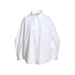 Essentiel Antwerp White oversized shirt with separate brooch