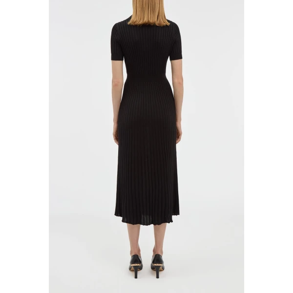 Gabriela Hearst Amor Knit Midi Dress in Black Cashmere Silk, view 3