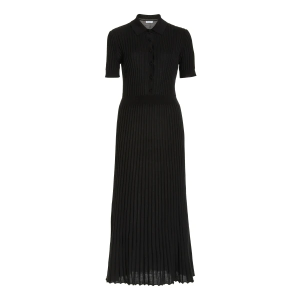 Gabriela Hearst Amor Knit Midi Dress in Black Cashmere Silk