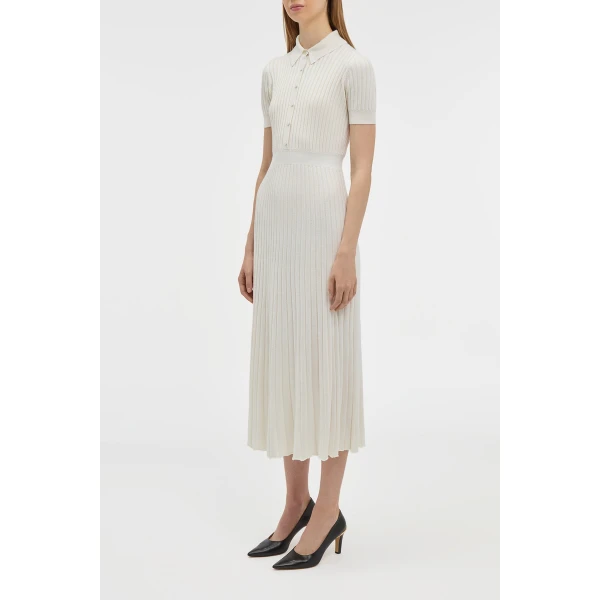 Gabriela Hearst Amor Knit Midi Dress in Ivory Cashmere Silk, view 2