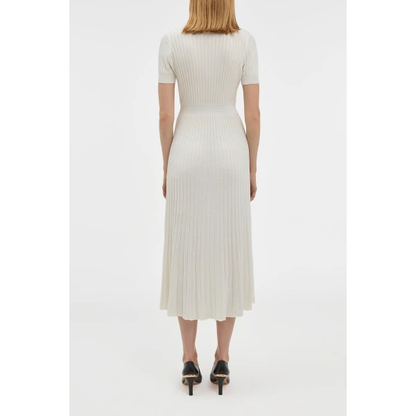Gabriela Hearst Amor Knit Midi Dress in Ivory Cashmere Silk, view 3