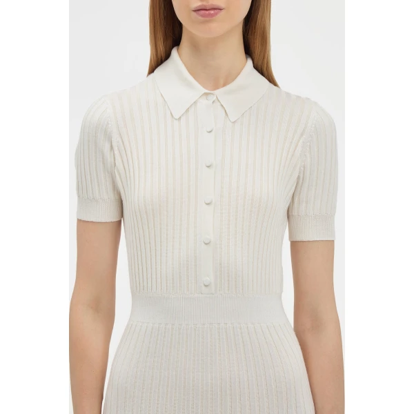 Gabriela Hearst Amor Knit Midi Dress in Ivory Cashmere Silk, view 4