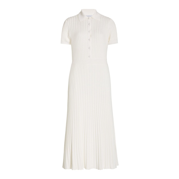 Gabriela Hearst Amor Knit Midi Dress in Ivory Cashmere Silk