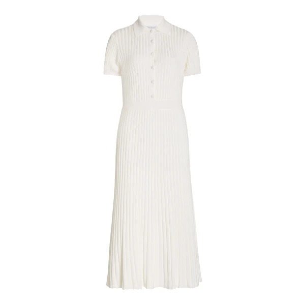 Gabriela Hearst Amor Knit Midi Dress in Ivory Cashmere Silk