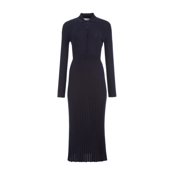 Gabriela Hearst Ardor Knit Maxi Dress in Dark Navy Cashmere Silk