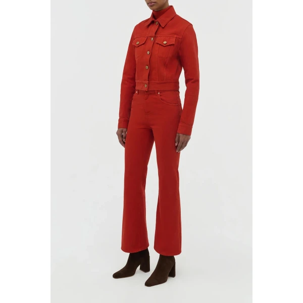Gabriela Hearst Bronte Jacket in Antelope Orange Recycled Cotton Denim, view 2