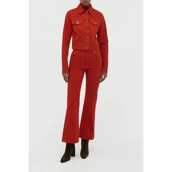 Gabriela Hearst Bronte Jacket in Antelope Orange Recycled Cotton Denim, view 5