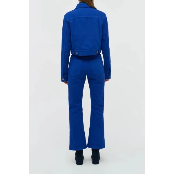 Gabriela Hearst Bronte Jacket in Cobalt Recycled Cotton Denim, view 4