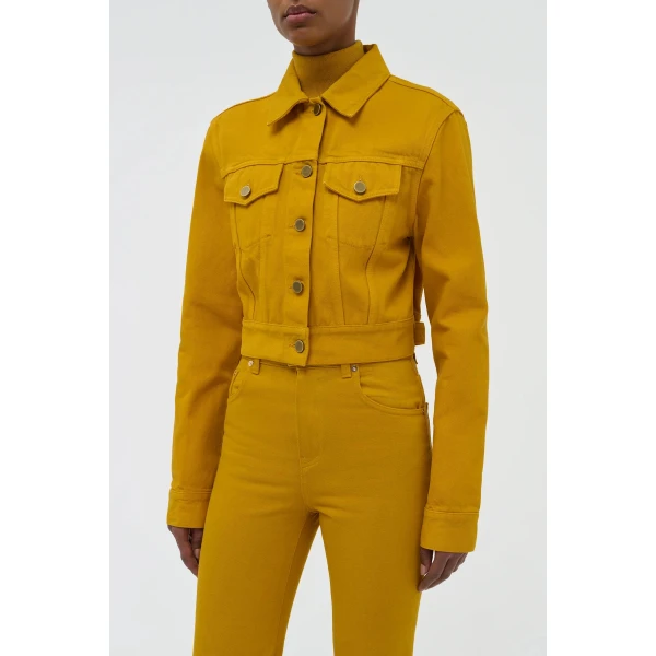Gabriela Hearst Bronte Jacket in Golden Birch Recycled Cotton Denim, view 4