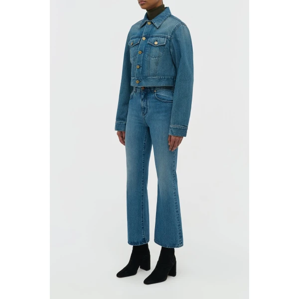 Gabriela Hearst Bronte Jacket in Uruguayan Blue Recycled Cotton Denim, view 2