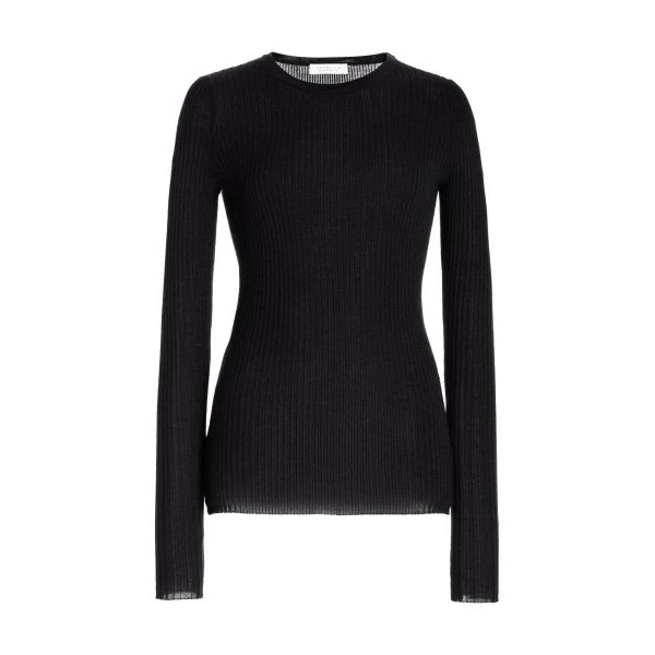 Gabriela Hearst Browning Knit Sweater in Black Cashmere Silk