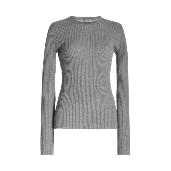 Gabriela Hearst Browning Knit Sweater in Heather Grey Cashmere Silk