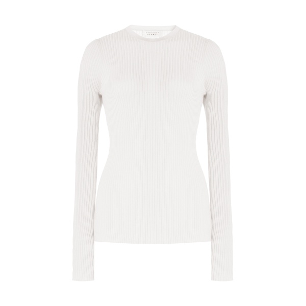 Gabriela Hearst Browning Knit Sweater in Ivory Cashmere Silk