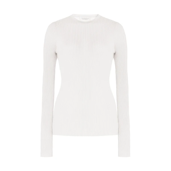 Gabriela Hearst Browning Knit Sweater in Ivory Cashmere Silk