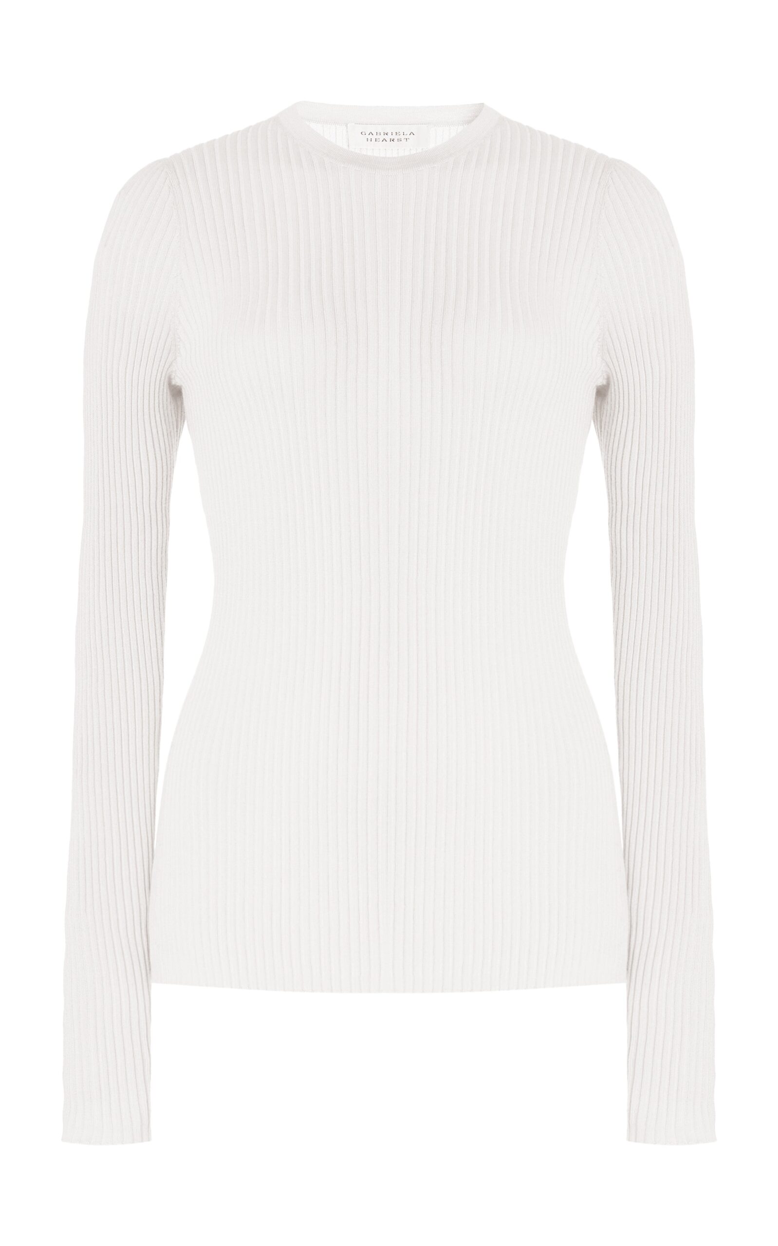 Gabriela Hearst Browning Knit Sweater in Ivory Cashmere Silk Gabriela Hearst Browning Knit Sweater in Ivory Cashmere Silk