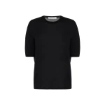 Gabriela Hearst Brunner Knit T-Shirt in Black Cashmere Silk