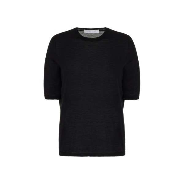 Gabriela Hearst Brunner Knit T-Shirt in Black Cashmere Silk
