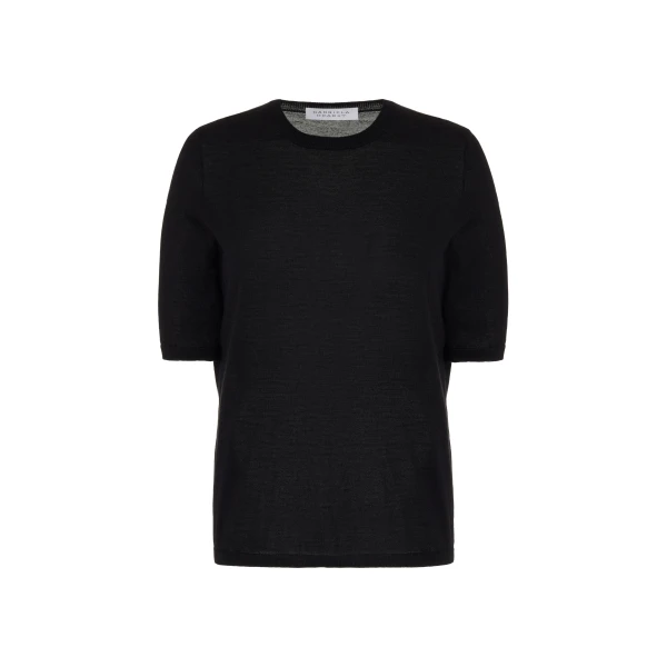 Gabriela Hearst Brunner Knit T-Shirt in Black Cashmere Silk