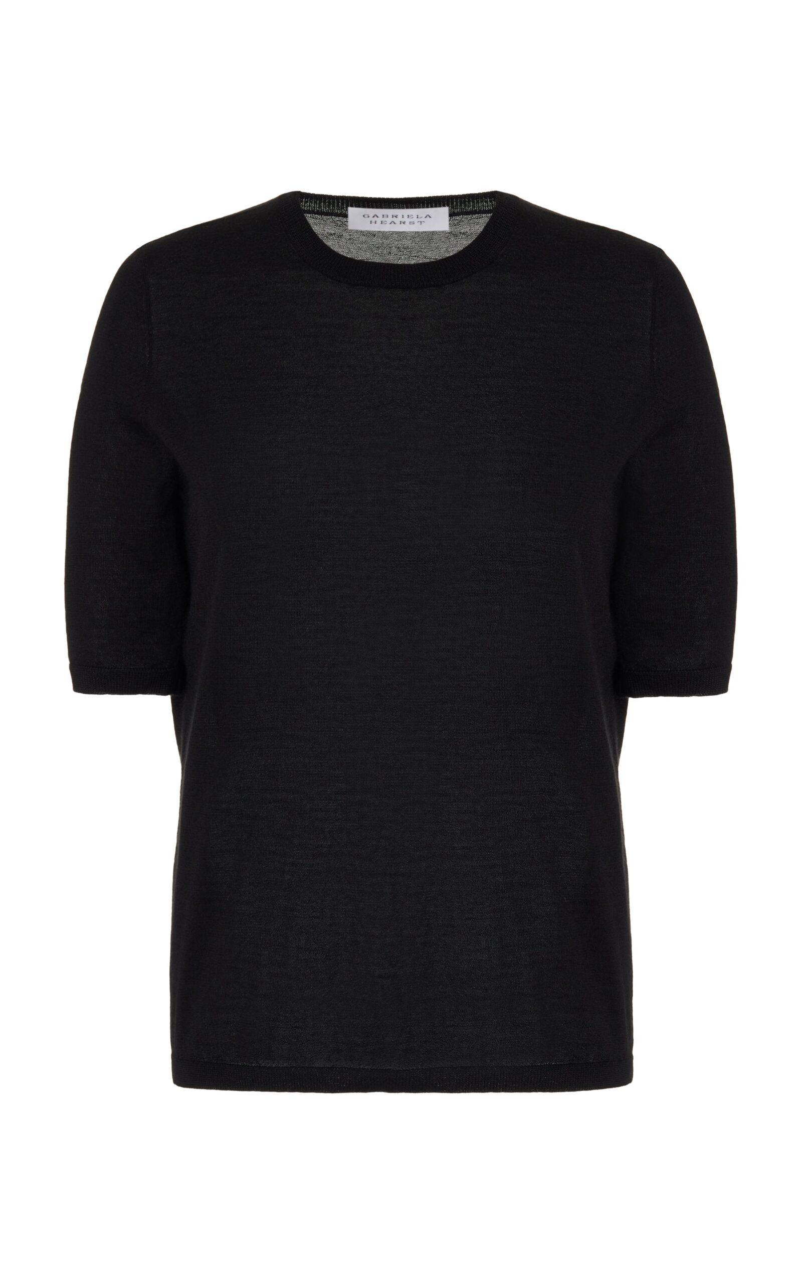 Gabriela Hearst Brunner Knit T-Shirt in Black Cashmere Silk Gabriela Hearst Brunner Knit T-Shirt in Black Cashmere Silk