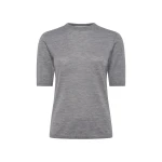 Gabriela Hearst Brunner Knit T-Shirt in Heather Grey Cashmere Silk Gabriela Hearst Brunner Knit T-Shirt in Heather Grey Cashmere Silk
