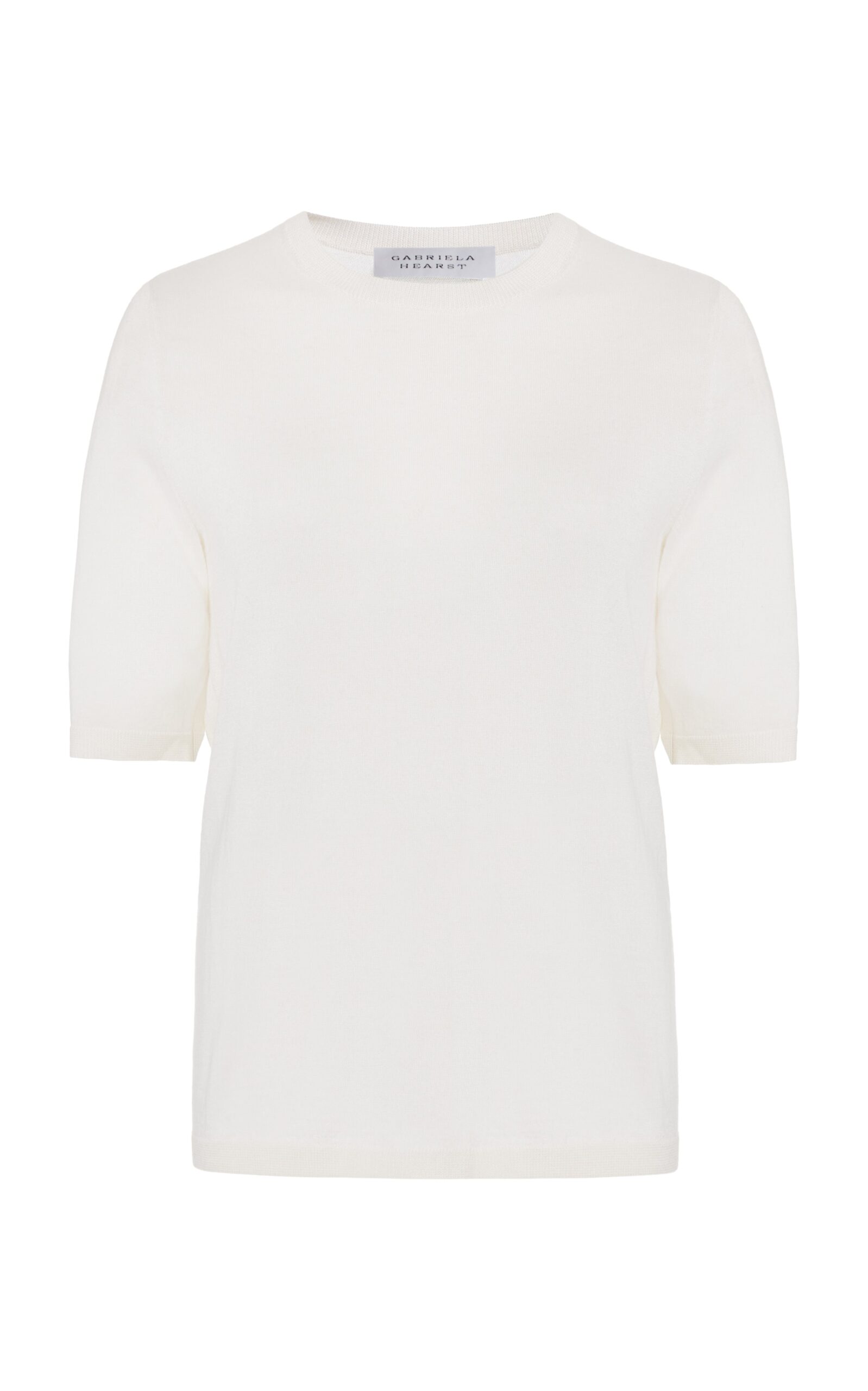 Gabriela Hearst Brunner Knit T-Shirt in Ivory Cashmere Silk Gabriela Hearst Brunner Knit T-Shirt in Ivory Cashmere Silk